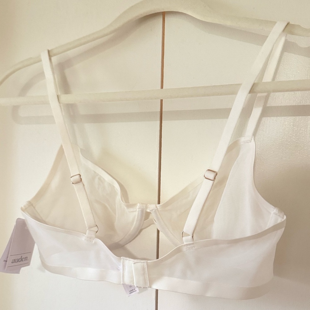 NWT Auden Sheer Mesh Unlined Demi Underwire Bra in White Size 32C - Picture 5 of 10